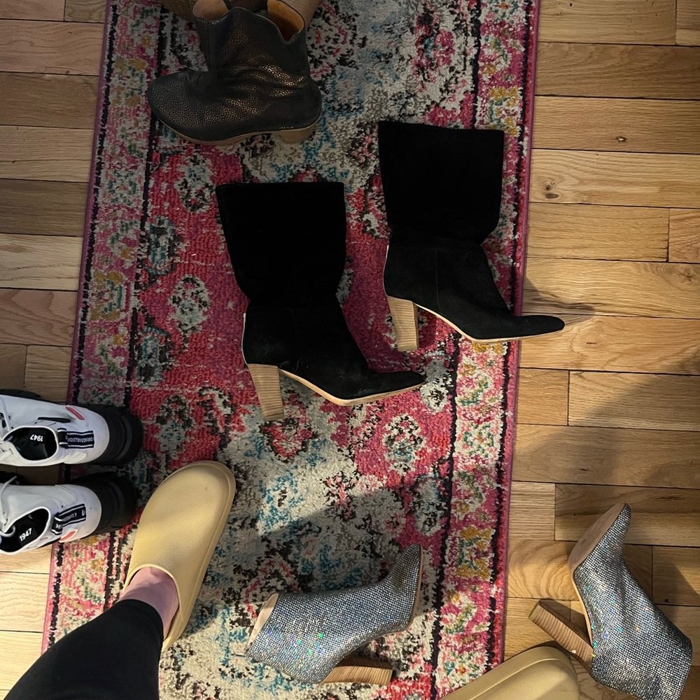 SJP by Sarah Jessica Parker Black Suede with wood heel Boots